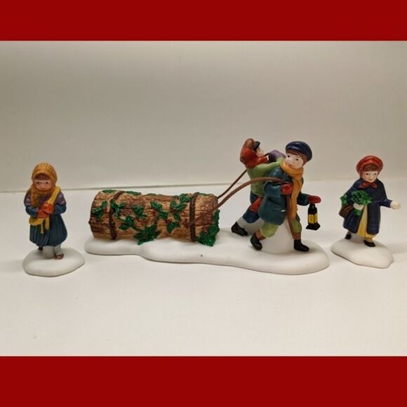 Dept 56 'Bringing Home The Yule Log' Dickens Village #5558-1, Vintage, MINT - Picture 2 of 5